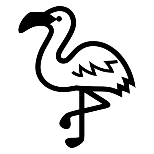 Flamingo as drawn by Noto Emoji in 17.0