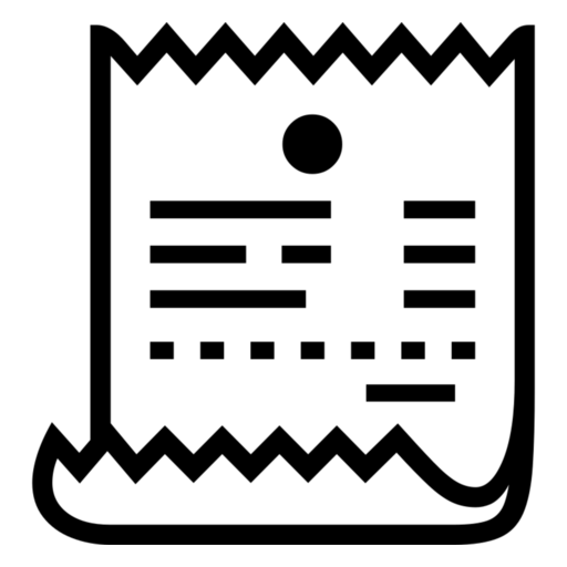 Receipt as drawn by Noto Emoji in 17.0
