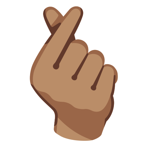 Hand with Index Finger and Thumb Crossed: Medium Skin Tone, the design in this release