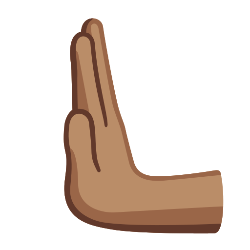 Leftwards Pushing Hand: Medium Skin Tone, the design in this release