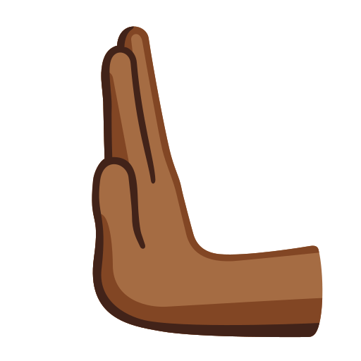 Leftwards Pushing Hand: Medium-Dark Skin Tone, the design in this release