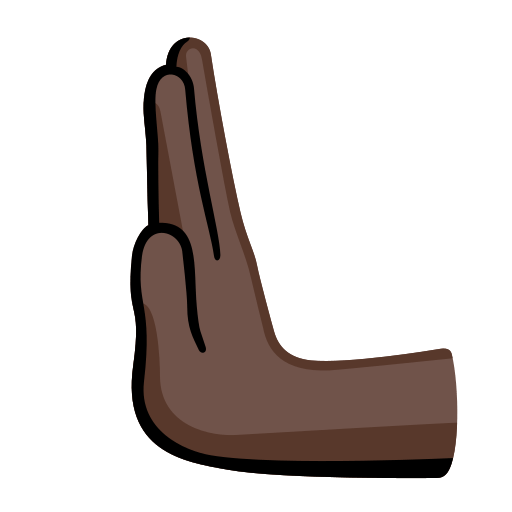 Leftwards Pushing Hand: Dark Skin Tone, the design in this release