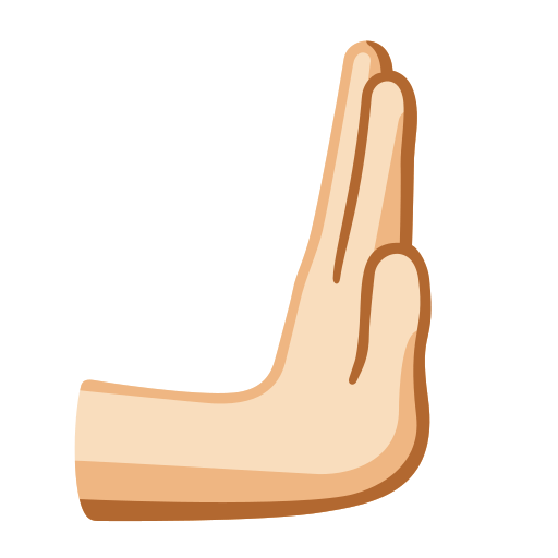 Rightwards Pushing Hand: Light Skin Tone, the design in this release