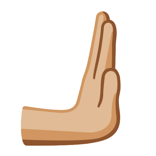 Rightwards Pushing Hand: Medium-Light Skin Tone, the design in this release