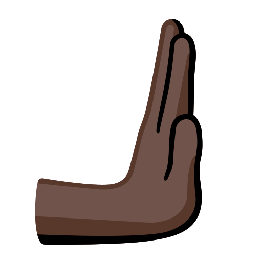 Rightwards Pushing Hand: Dark Skin Tone, the design in this release