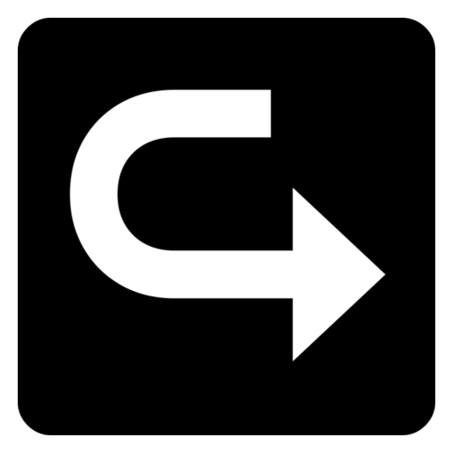 Freccia Curva a Destra as drawn by Noto Emoji in 17.0