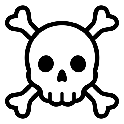 Skull and Crossbones as drawn by Noto Emoji in 17.0