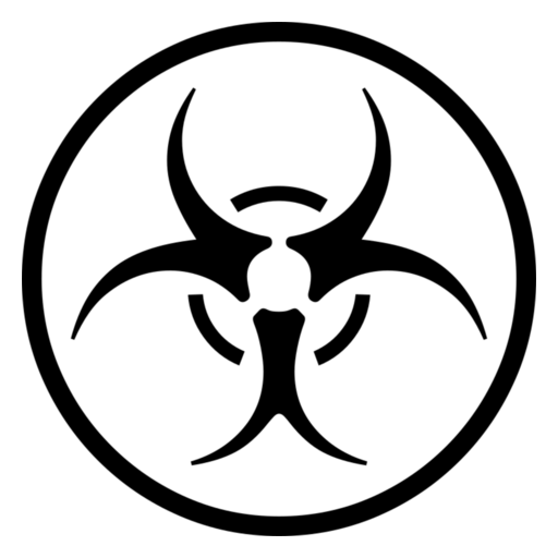 Biohazard as drawn by Noto Emoji in 17.0
