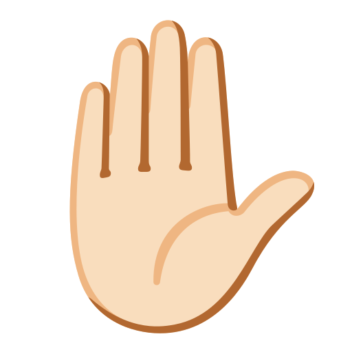 Raised Hand: Light Skin Tone, the design in this release