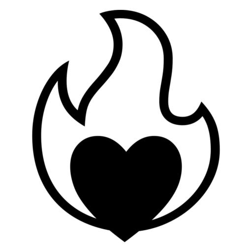 Heart on Fire as drawn by Noto Emoji in 17.0