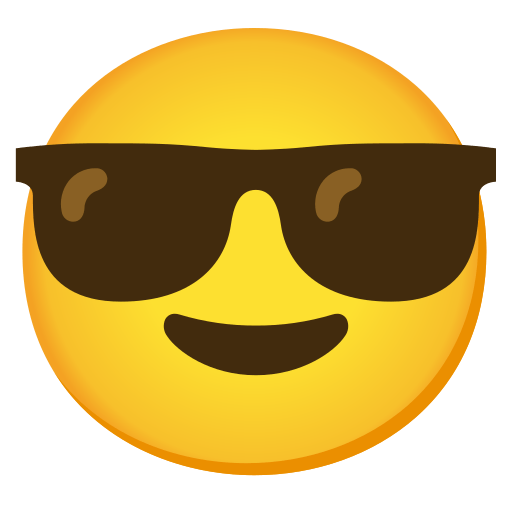 smiling face with sunglasses — Noto Emoji