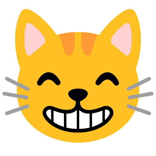 grinning cat with smiling eyes — Noto Emoji
