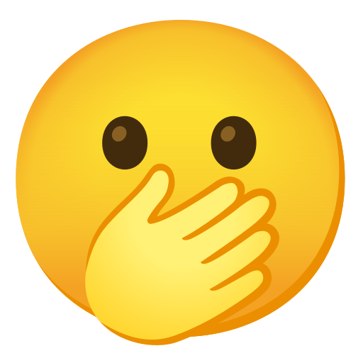 face with open eyes and hand over mouth — Noto Emoji