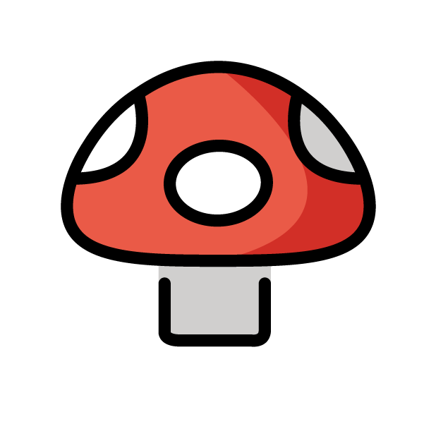 Fungo as drawn by OpenMoji in 1.0