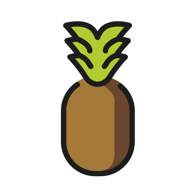 Pineapple as drawn by OpenMoji in 1.0