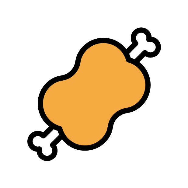 Meat on Bone as drawn by OpenMoji in 1.0