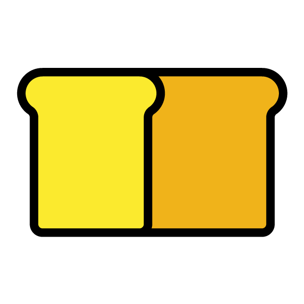 خبز as drawn by OpenMoji in 1.0