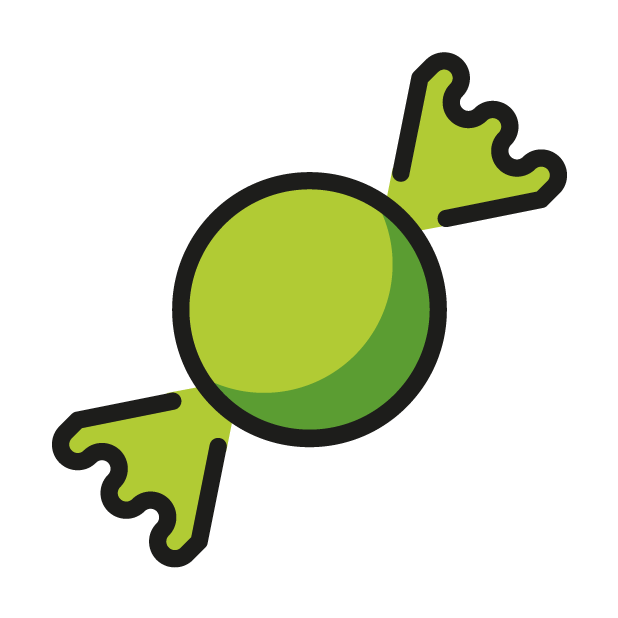 Candy as drawn by OpenMoji in 1.0