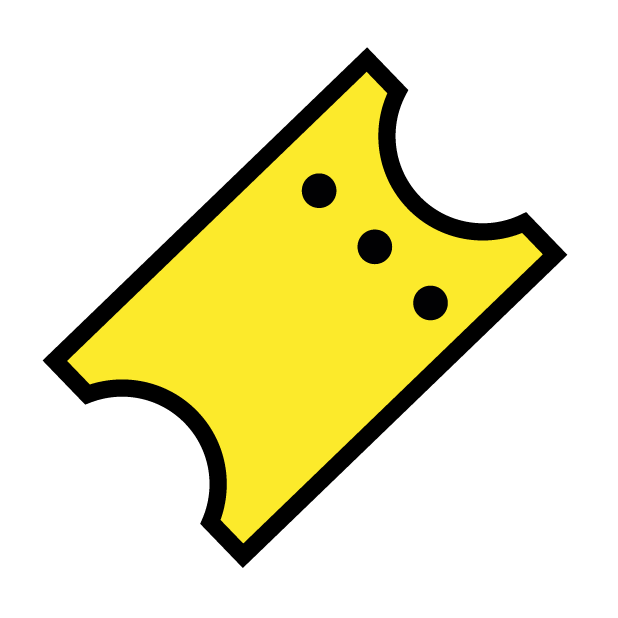 Ticket as drawn by OpenMoji in 1.0