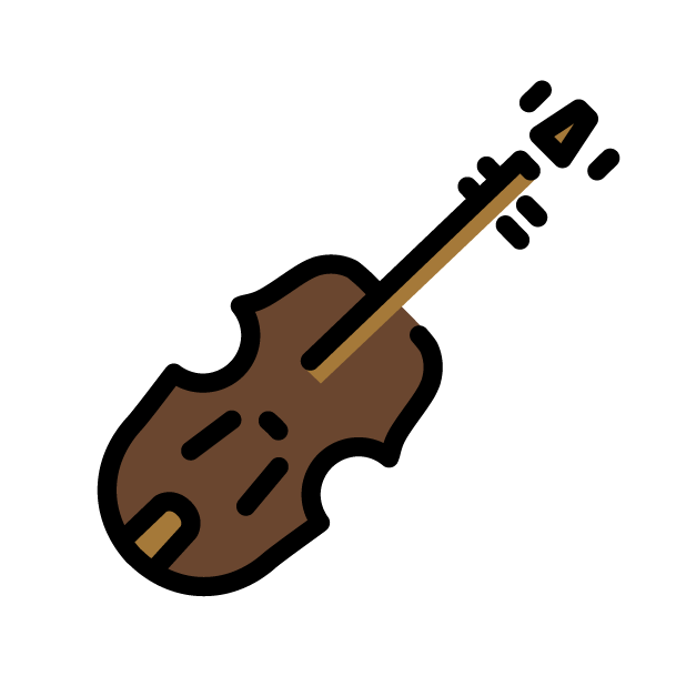 Violin as drawn by OpenMoji in 1.0