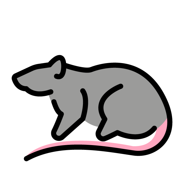 Rat as drawn by OpenMoji in 1.0
