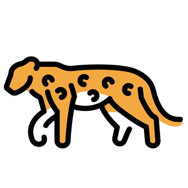 Leopard as drawn by OpenMoji in 1.0
