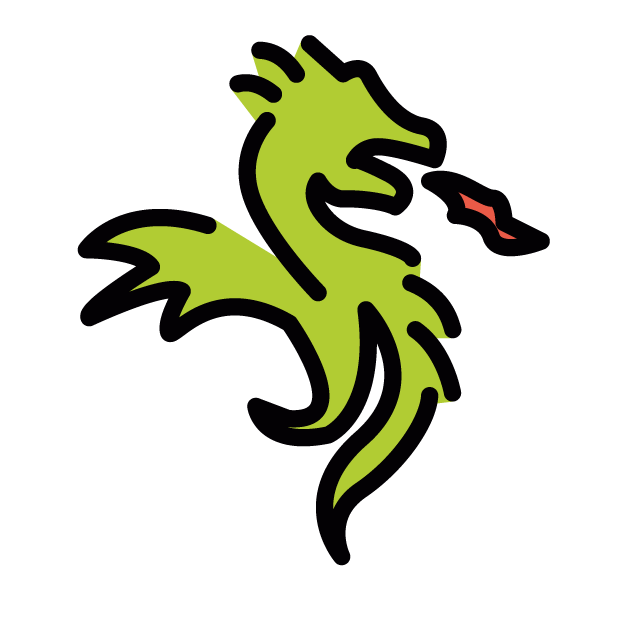 Dragon as drawn by OpenMoji in 1.0
