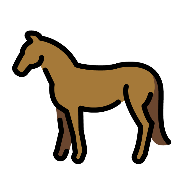 Horse as drawn by OpenMoji in 1.0