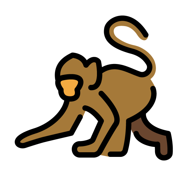 Monkey as drawn by OpenMoji in 1.0