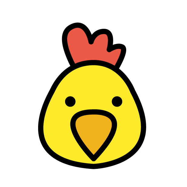 Chicken as drawn by OpenMoji in 1.0