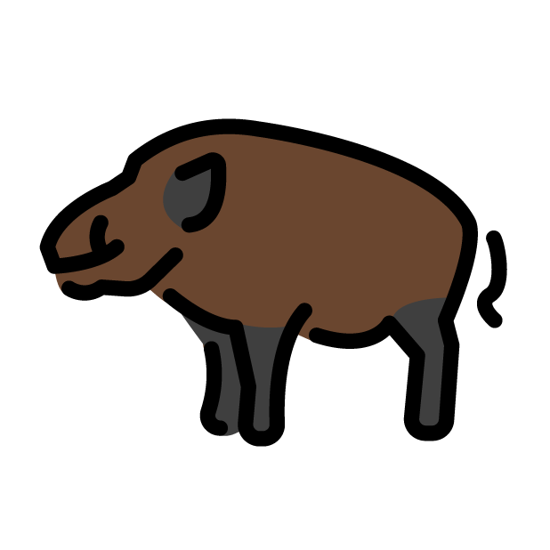 Boar as drawn by OpenMoji in 1.0