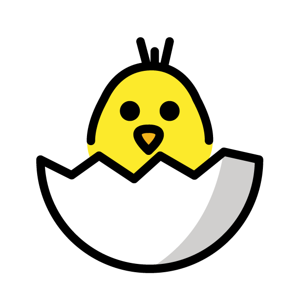 Schlüpfendes Küken as drawn by OpenMoji in 1.0