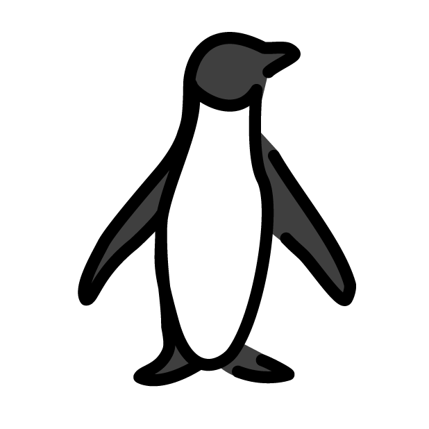 Pinguino as drawn by OpenMoji in 1.0