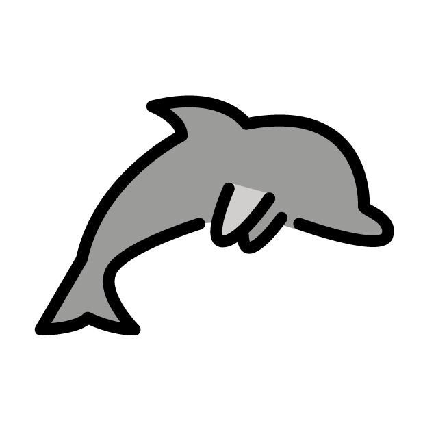 Dolphin as drawn by OpenMoji in 1.0