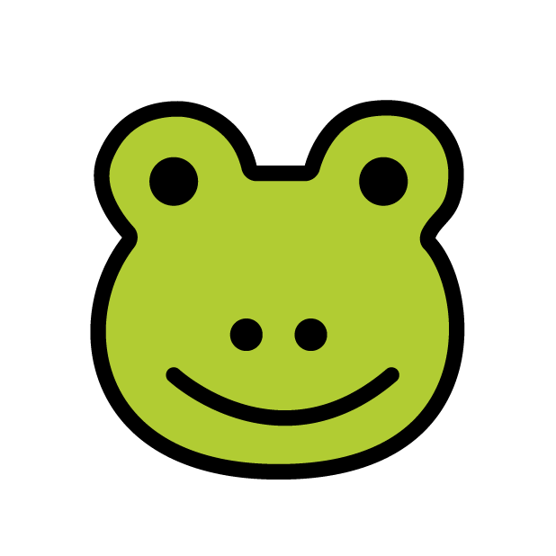 カエルの顔 as drawn by OpenMoji in 1.0