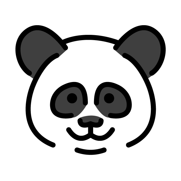 Panda as drawn by OpenMoji in 1.0