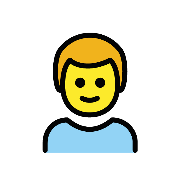 Boy as drawn by OpenMoji in 1.0