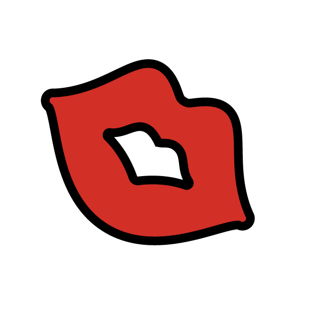 Kiss Mark as drawn by OpenMoji in 1.0