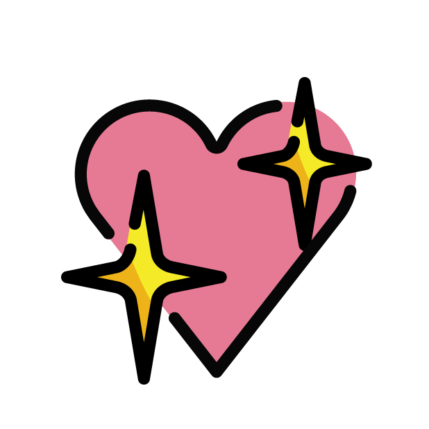 Sparkling Heart as drawn by OpenMoji in 1.0
