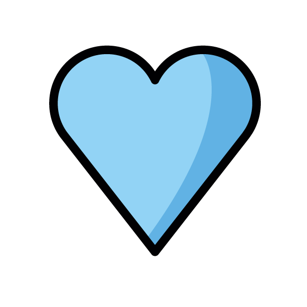 Blue Heart as drawn by OpenMoji in 1.0
