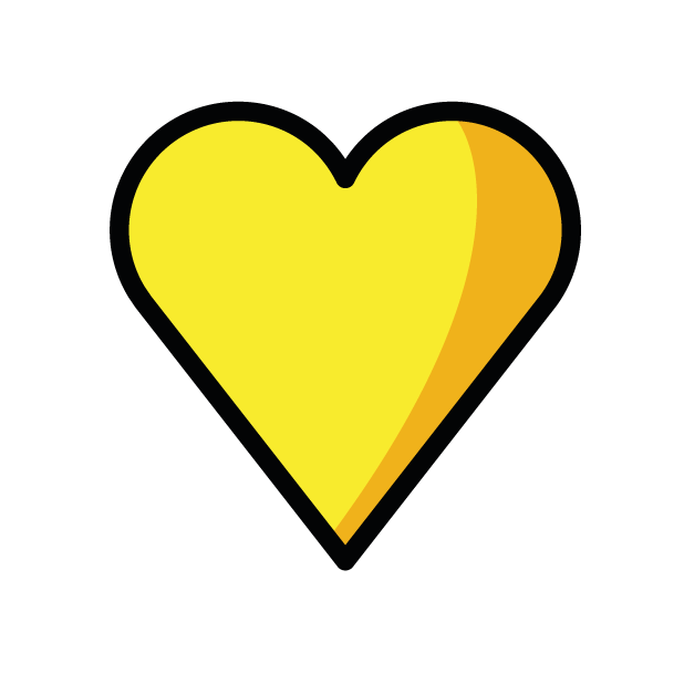 Yellow Heart as drawn by OpenMoji in 1.0