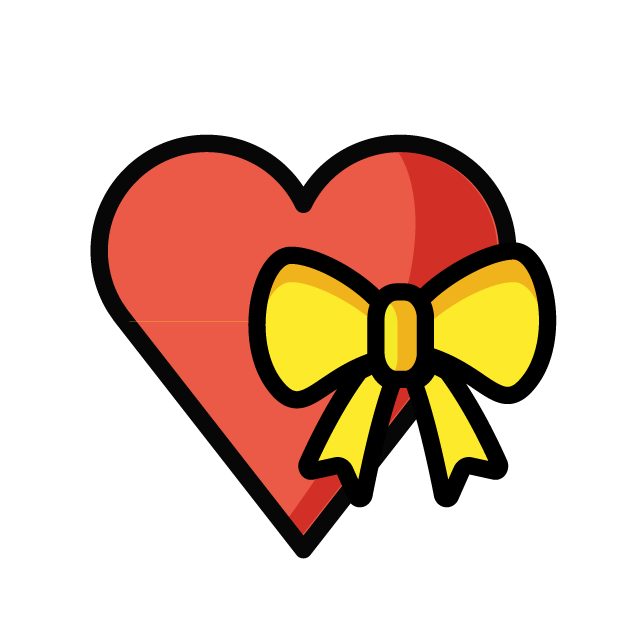 Heart with Ribbon as drawn by OpenMoji in 1.0