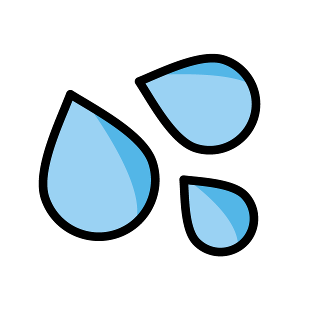 Sweat Droplets as drawn by OpenMoji in 1.0