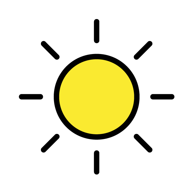 Bright Button as drawn by OpenMoji in 1.0