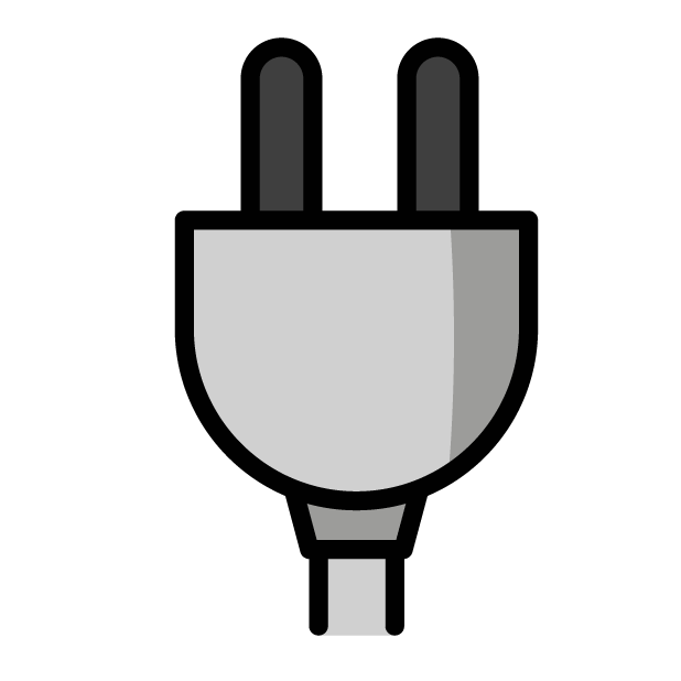 Electric Plug as drawn by OpenMoji in 1.0