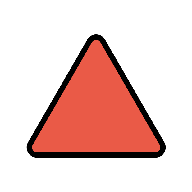 Red Triangle Pointed up as drawn by OpenMoji in 1.0