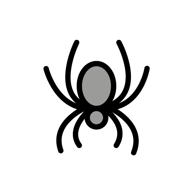 Spider as drawn by OpenMoji in 1.0