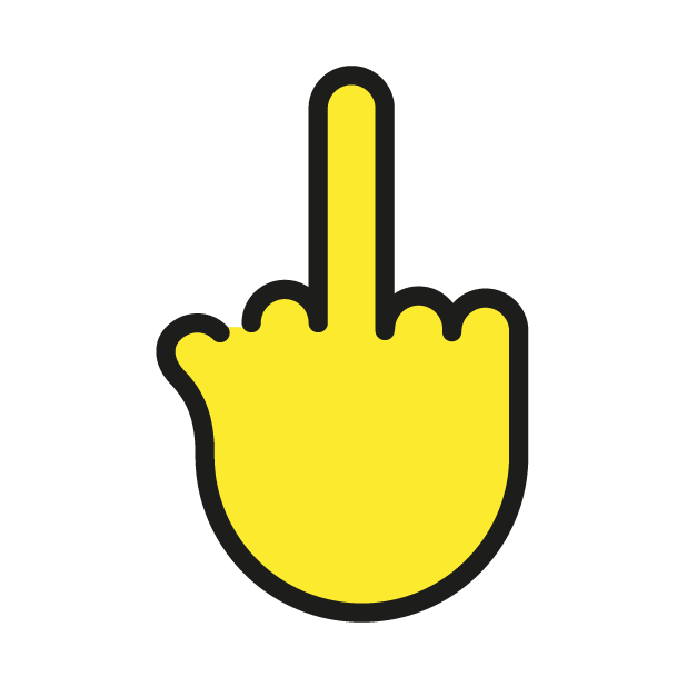 Middle Finger as drawn by OpenMoji in 1.0