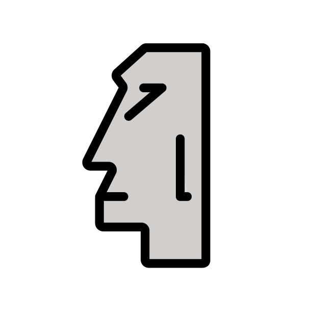 Moai as drawn by OpenMoji in 1.0