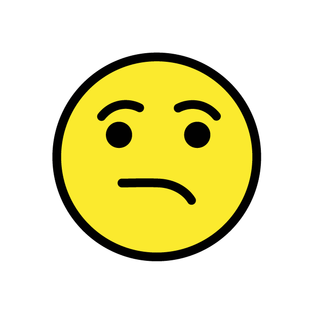 Unamused Face as drawn by OpenMoji in 1.0